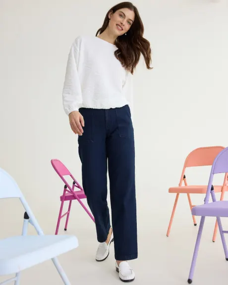 Straight-Leg Mid-Rise Utility Jean - Petite