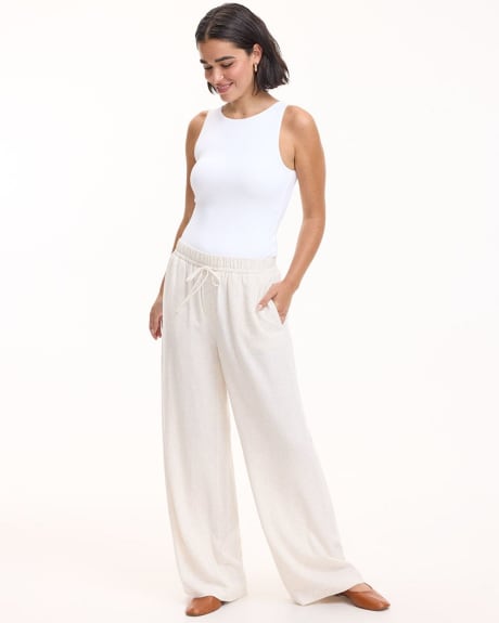 Wide-Leg Linen-Blend Pant