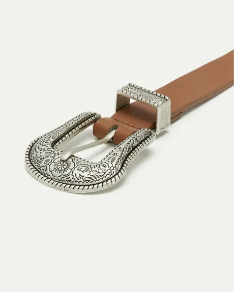 Ceinture en faux cuir avec boucle western