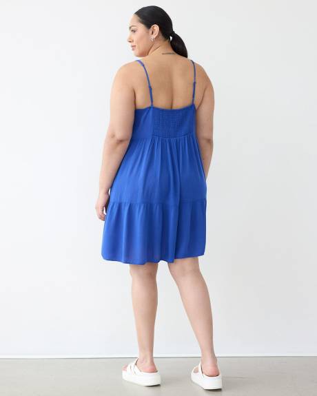 Sleeveless V-Neck Tiered Dress