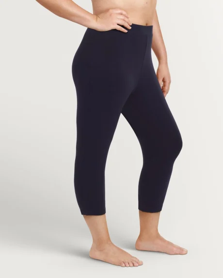 Solid Cotton Capri Legging