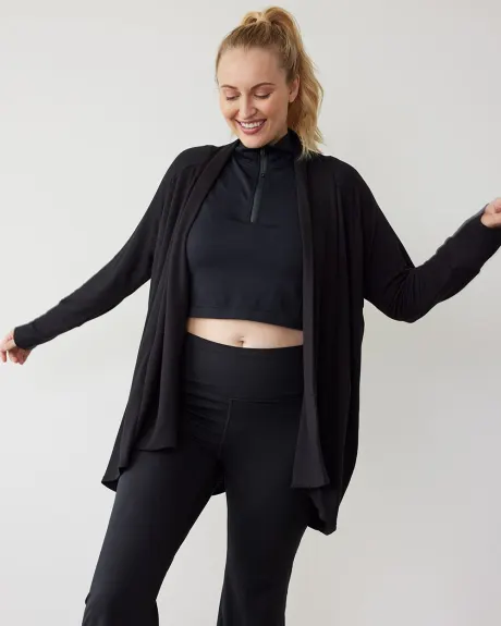 Long-Sleeve Open Cardigan with Side Pockets - Hyba