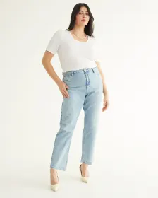 Jean à jambe fuselée et taille haute - Le Mom Jeans