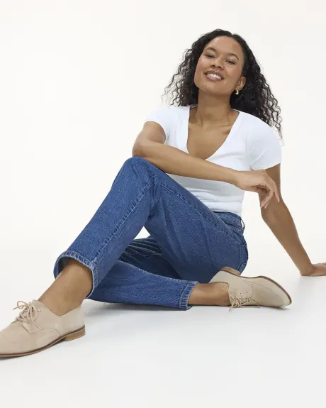 Jean à jambe fuselée et taille haute - Le Mom Jeans - Long