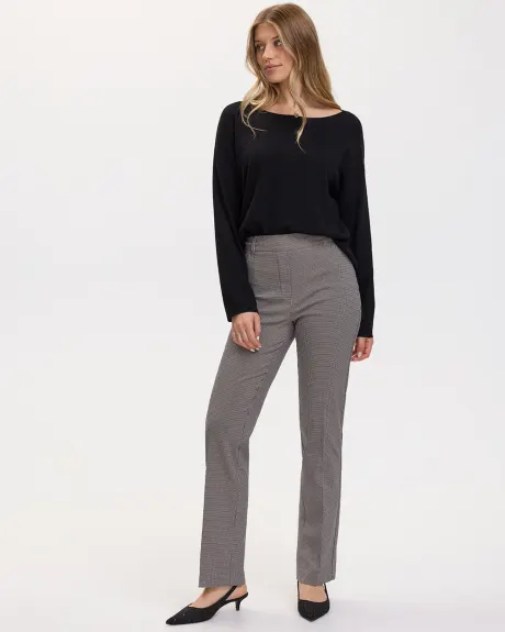 Straight-Leg High-Rise Houndstooth Pants - The Iconic (R)