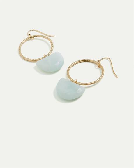 Earrings with Drop Circle and Stone