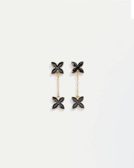 Chain Earrings with Flowers