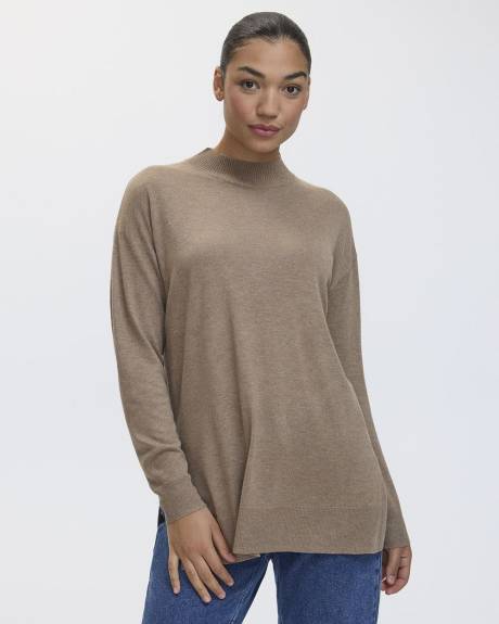 Long-Sleeve Mock-Neck Tunic