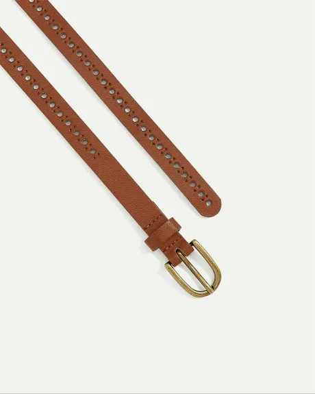 Skinny Faux Leather Belt