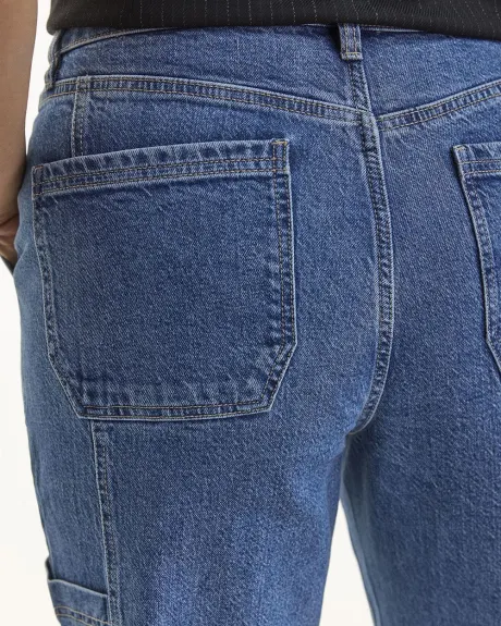 Jean cargo à jambe fuselée et taille haute - Le Mom Jeans