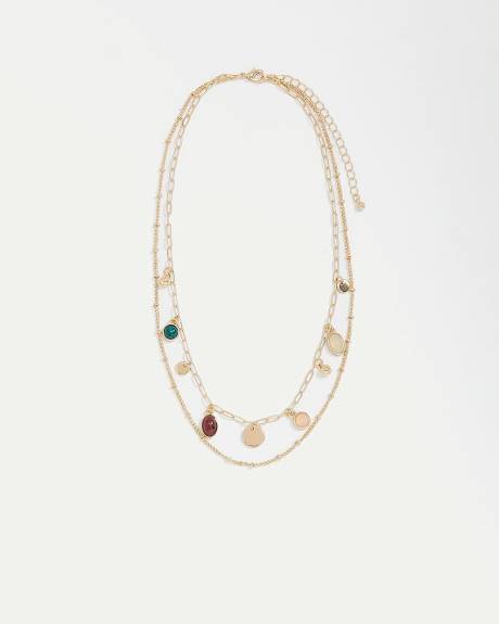 Short Necklace with Delicate Stone Charms