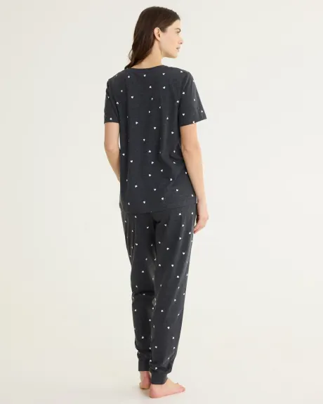 Short-Sleeve Crew-Neck Pyjama Top - R Line