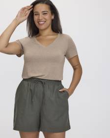 Linen Blend Shorts with Drawstring