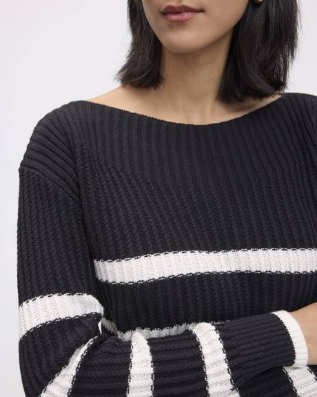 Long-Sleeve Boat-Neck Sweater