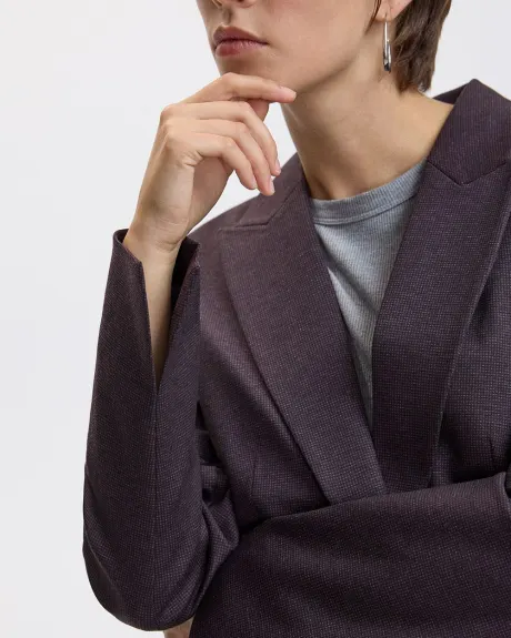 Fitted One-Button Knit Blazer - The Modern Stretch (R)