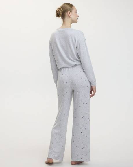 Wide-Leg Brushed Snit Pyjama Pant - R Line