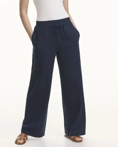 Wide-Leg High-Rise Linen Pant