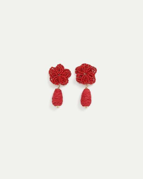 Boucles d'oreilles fleurs en billes