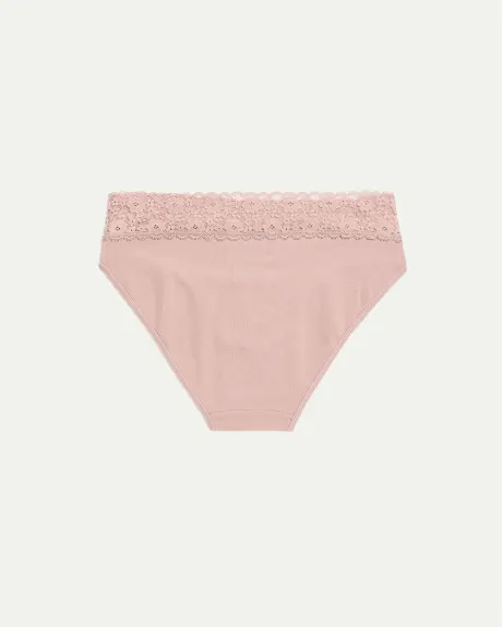 Cotton High Waist Panty with Lace