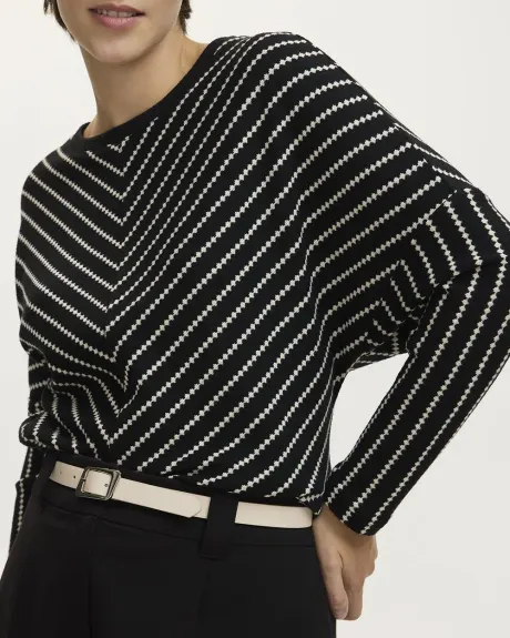 Long-Sleeve Boat-Neck Top