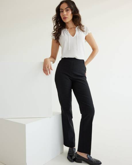 Straight-Leg High-Rise Windowpane Pants, The Iconic - Petite