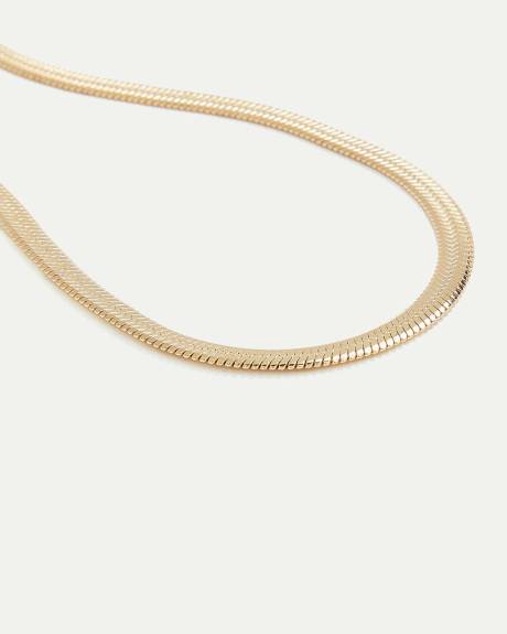 Stainless Steel Short Herringbone-Chain Necklace