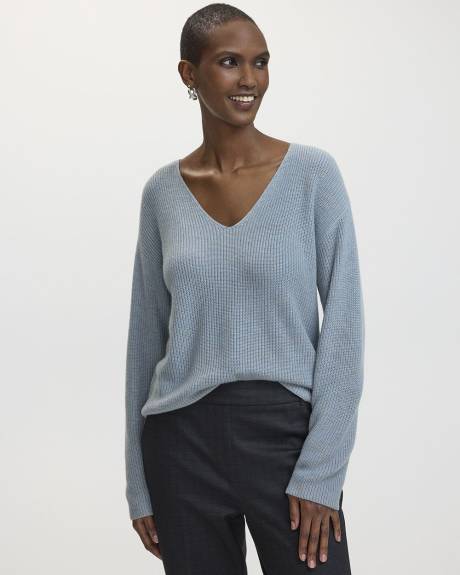 Cashmere-Blend V-Neck Sweater