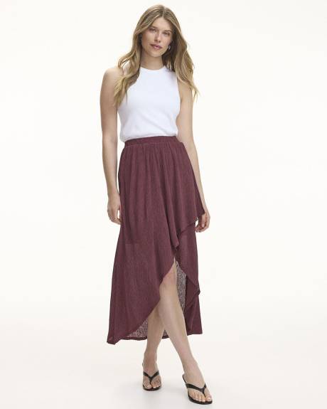 Pull-On Maxi Skirt with Wrap Front