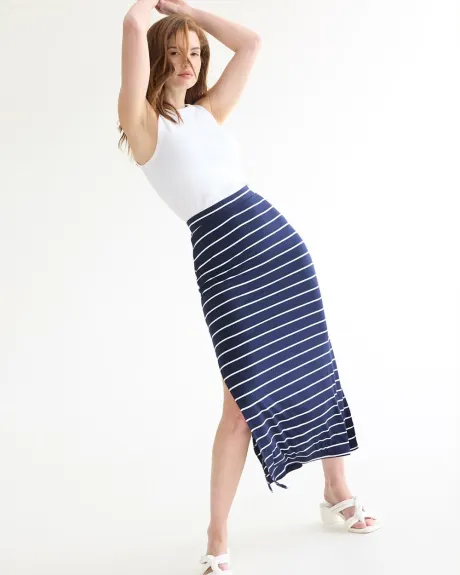 Pull-On Maxi Skirt with Side Slit