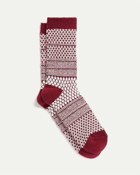 Super-Soft Winter Socks with Fair Isle Pattern