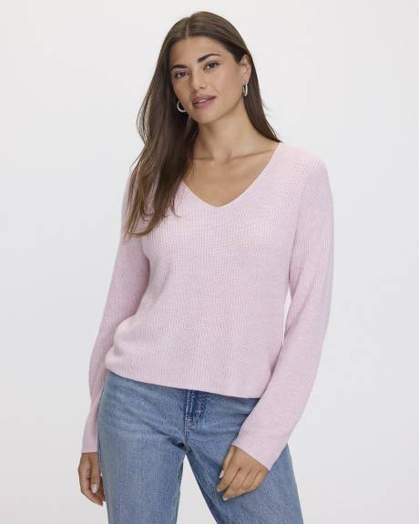 Cashmere-Blend V-Neck Sweater