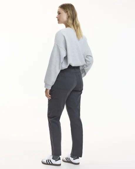 Pantalon cargo à taille haute et jambe fuselée avec grandes poches