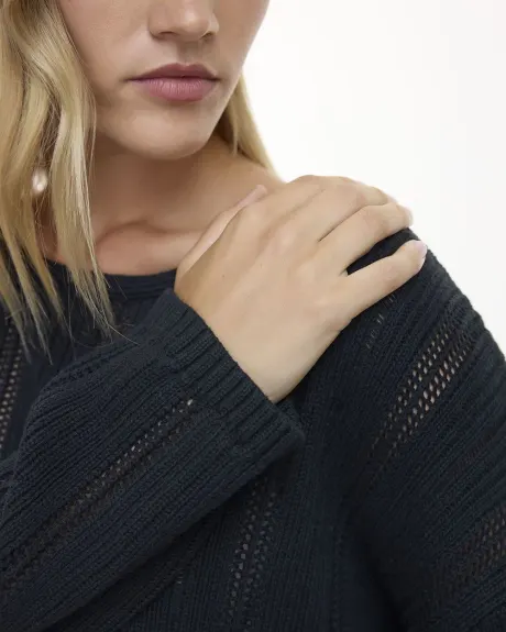 Long-Sleeve Pullover with Open Stitches