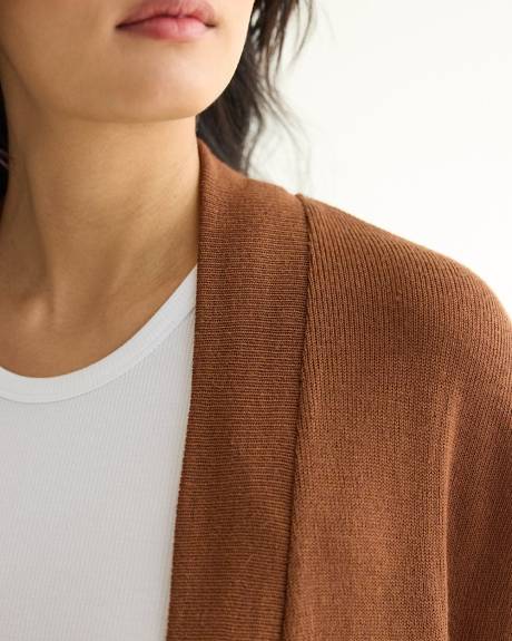 Long-Dolman-Sleeve Open Cardigan