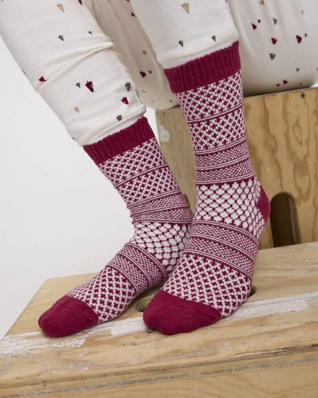 Super-Soft Winter Socks with Fair Isle Pattern