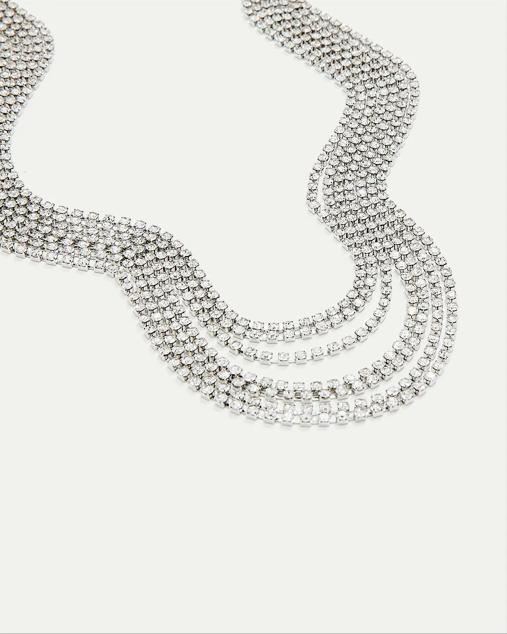 Multi-Strand Necklace with Crystal Chains