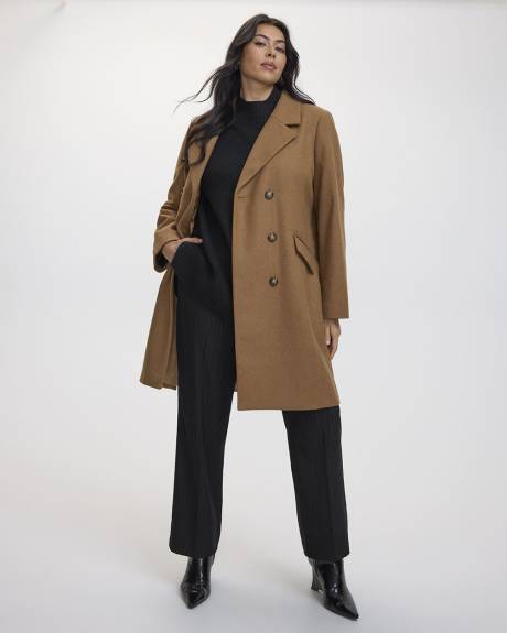 Manteau en mélange de laine à col tailleur