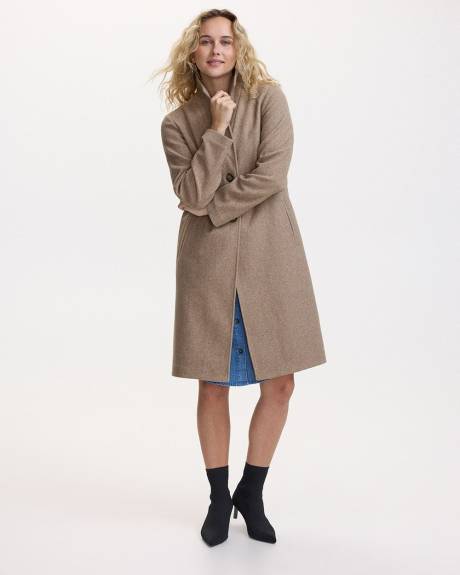 Long Coat with Two-Button Closure