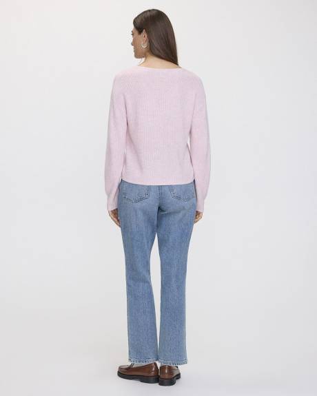 Cashmere-Blend V-Neck Sweater