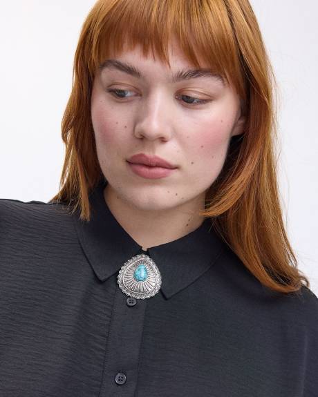 Trendy Broach with Blue Stone