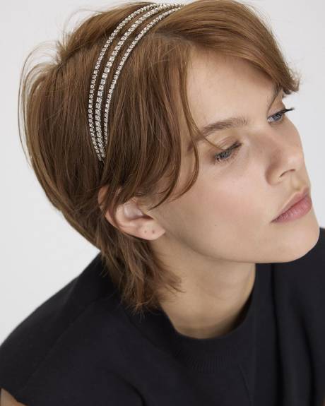 Three-Row Headband with Crystals