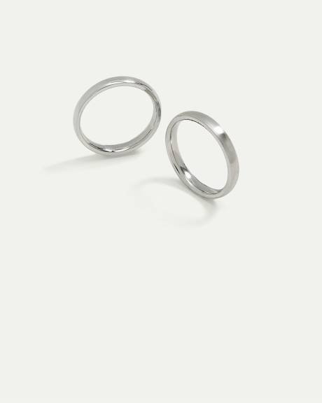 Stainless Steel Rings - Set of 2