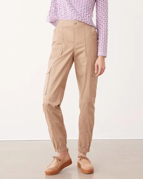 Poplin Jogger with Cargo Pockets - Petite