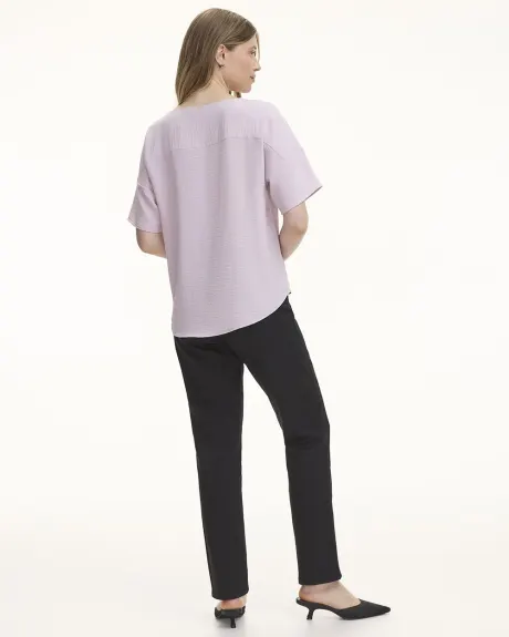 Short-Sleeve Crew-Neck T-Shirt Blouse