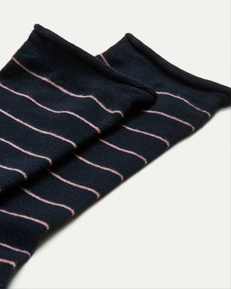 Bamboo Viscose Crew Socks with Stripes