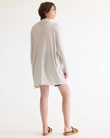 Long-Dolman-Sleeve Open Cardigan