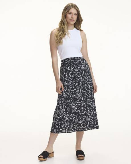 A-Line Crepe Midi Skirt