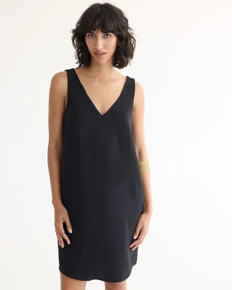 Sleeveless V-Neck Shift Dress