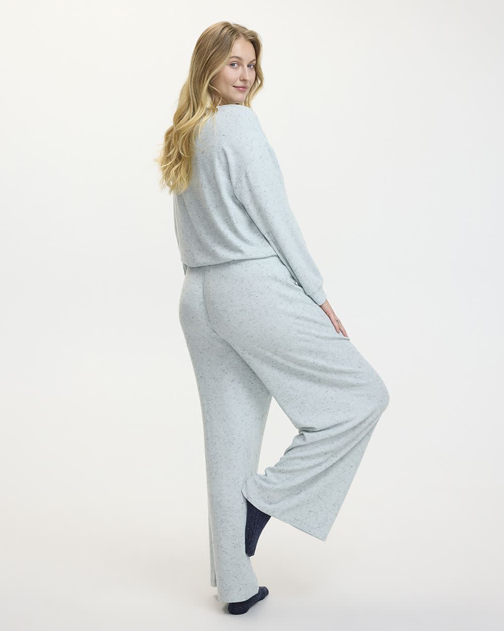 Wide-Leg Ribbed Pyjama Pant - R Line