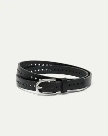 Skinny Faux Leather Belt